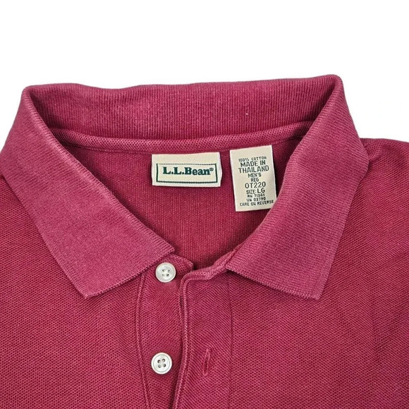 LL Bean Polo Shirt Men's XLarge Short Sleeve Brick Red Vintage Tag - Picture 5 of 9